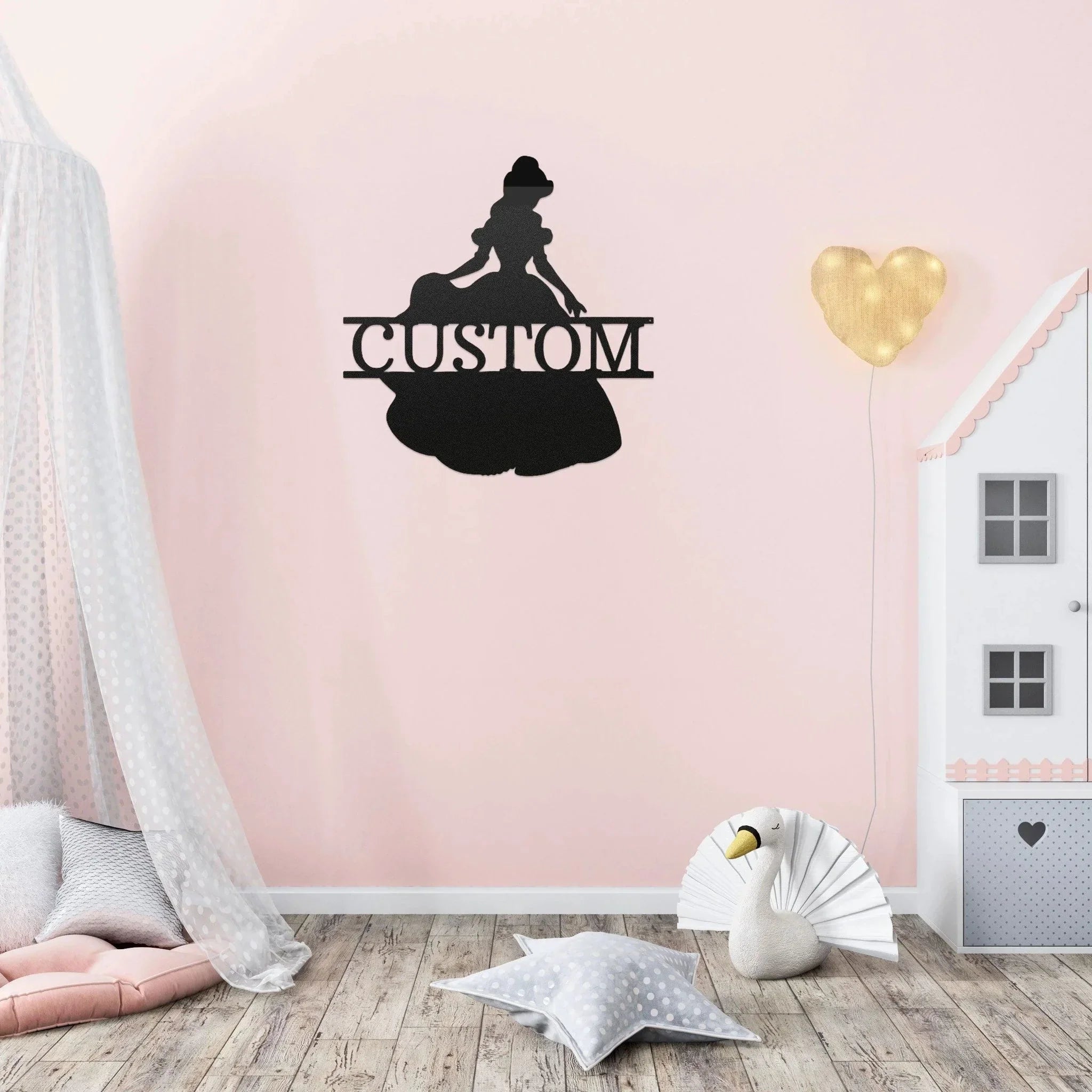 Princess Belle Personalized Name Metal Art Wall Sign