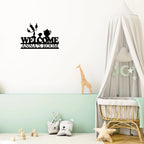 Candlestick and Teacup Beauty and the Beast Characters Welcome Custom Name Metal Art Wall Sign