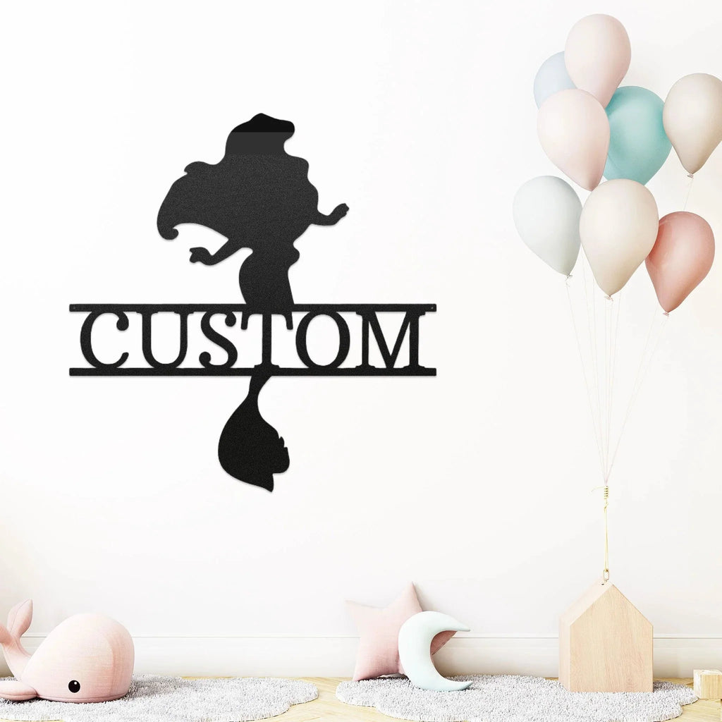 Princess Ariel Custom Name Metal Art Wall Sign