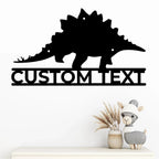 Dinosaur Stegosaurus Custom Name Metal Sign Wall Art