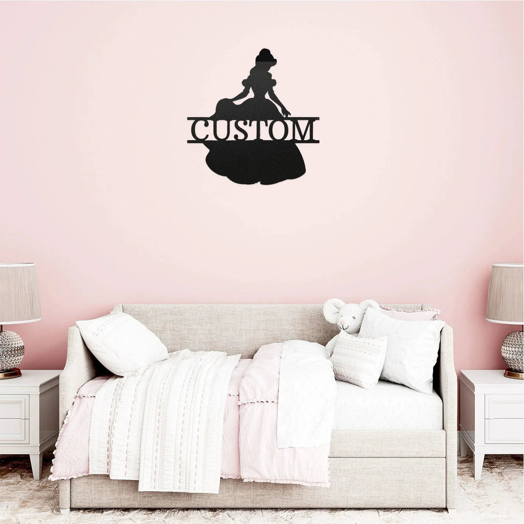 Princess Belle Personalized Name Metal Art Wall Sign