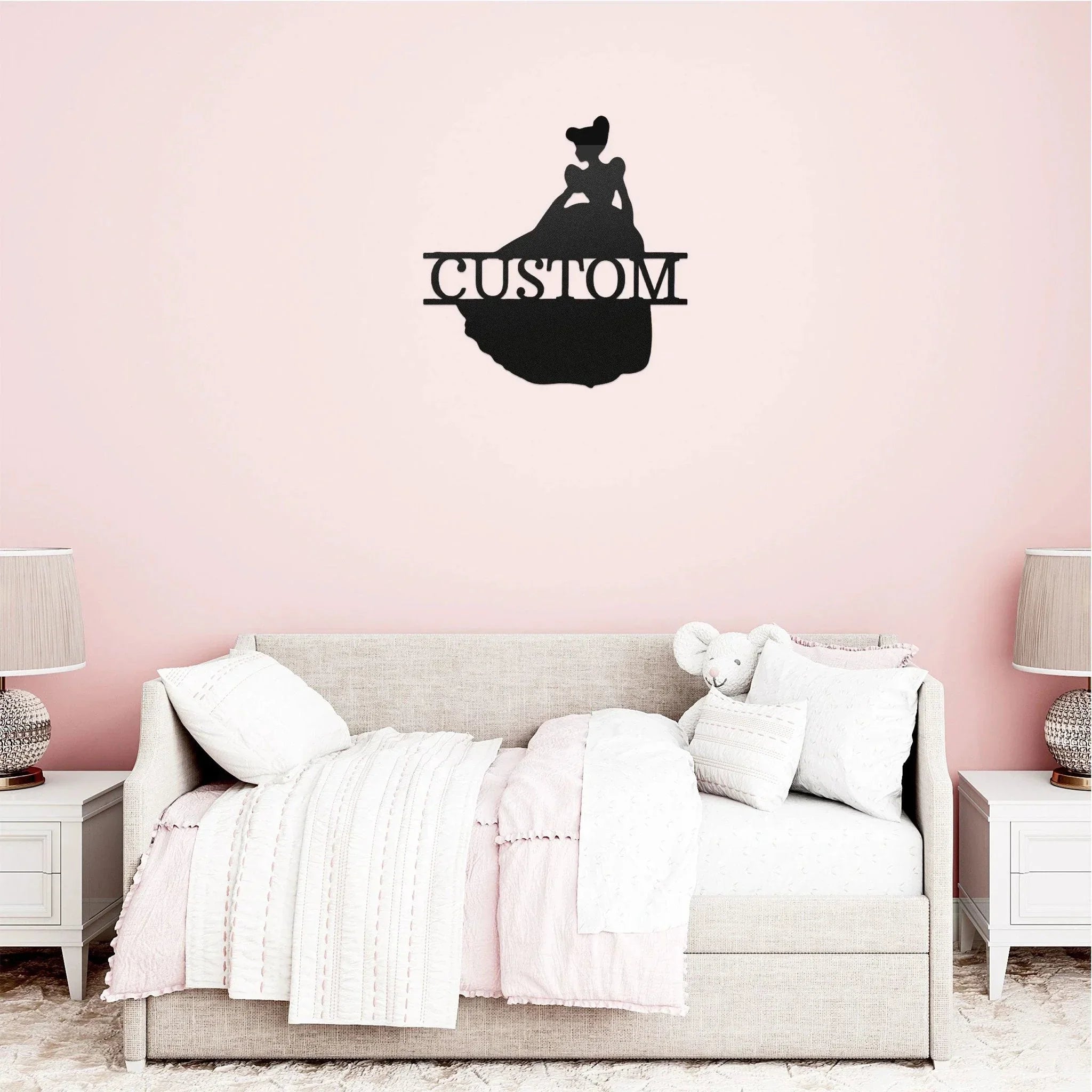 Princess Cinderella Personalized Name Metal Art Wall Sign