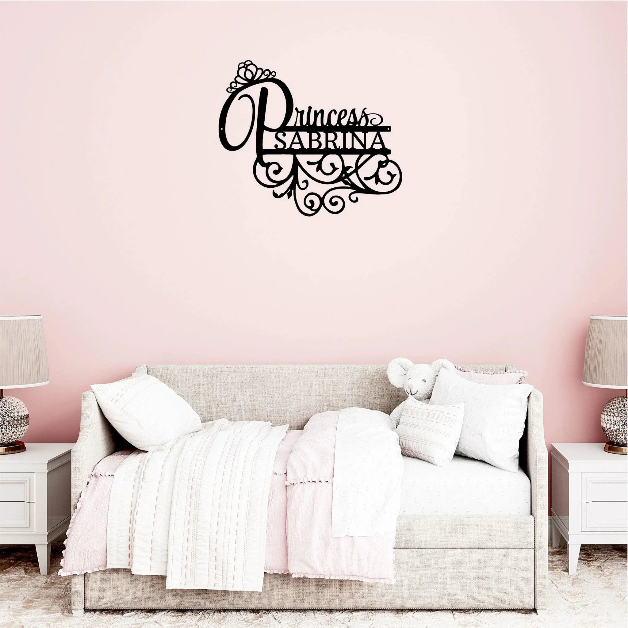 Princess Crown Custom Name Metal Art Wall Sign