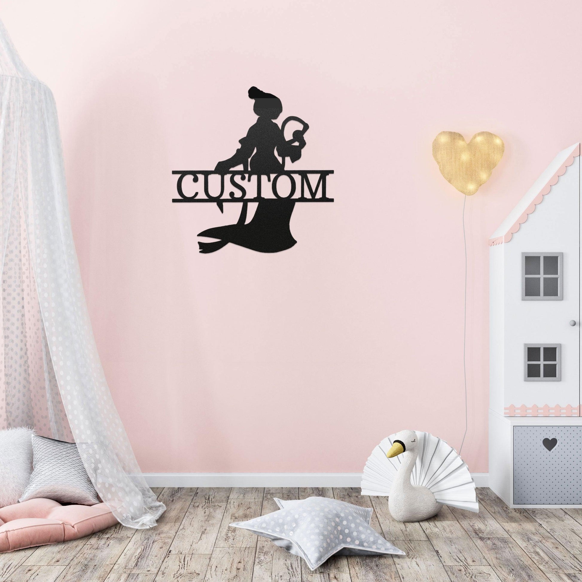 Princess Mulan Personalized Name Metal Art Wall Sign Home Decor - Mallard Moon Gift Shop