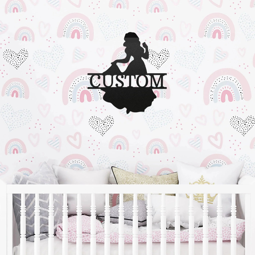 Princess Snow White Personalized Name Metal Art Wall Sign
