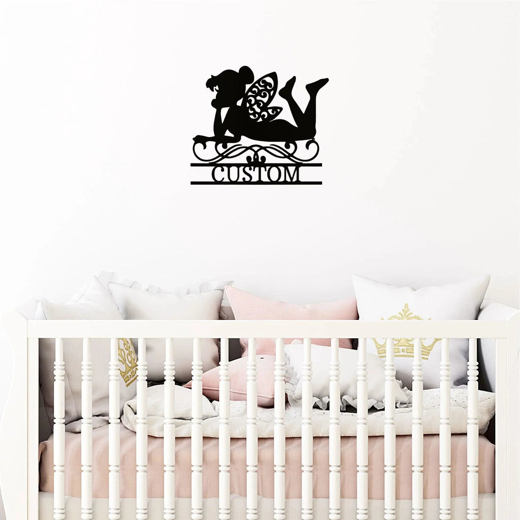 Tinkerbell Fairy Dreams Custom Name Metal Art Wall Sign
