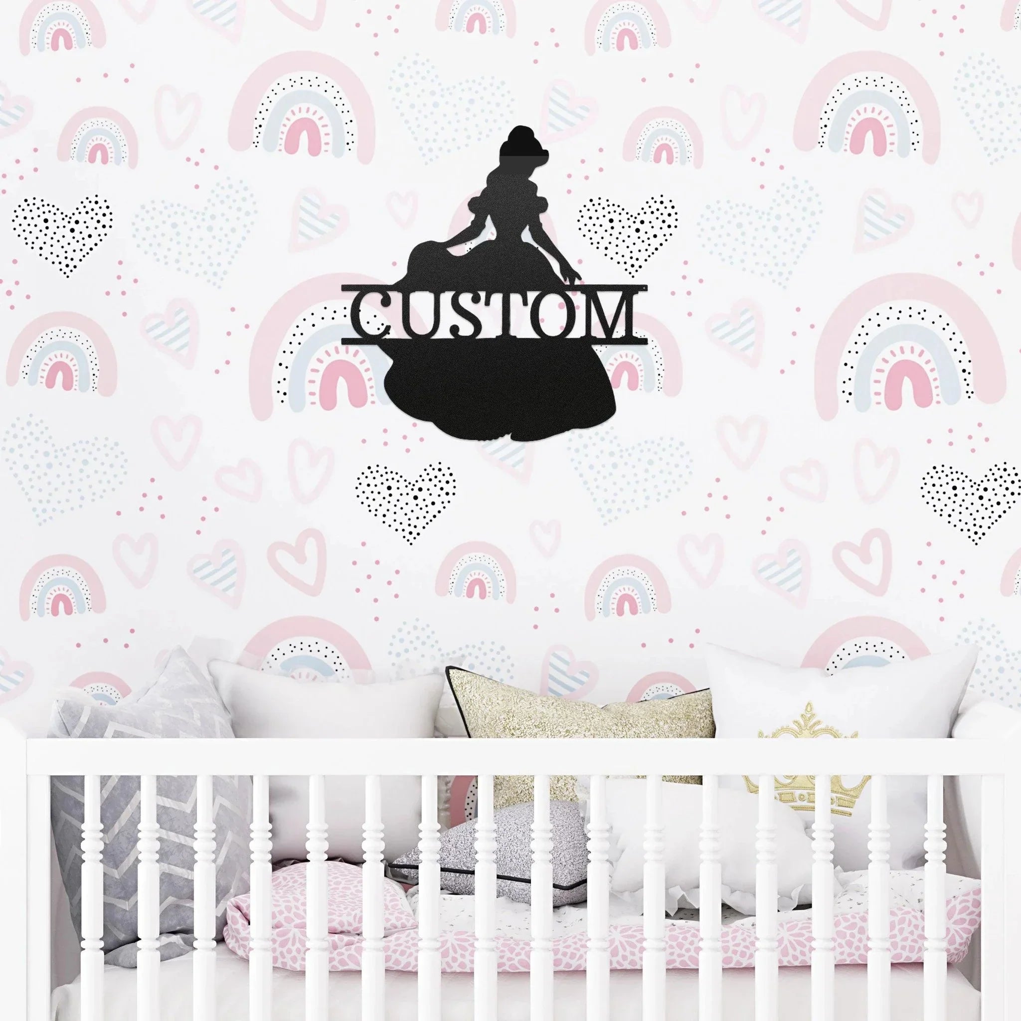 Princess Belle Personalized Name Metal Art Wall Sign