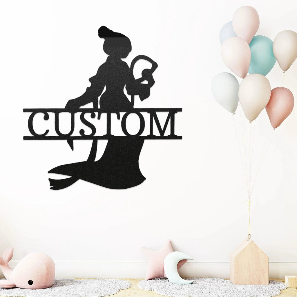 Princess Mulan Personalized Name Metal Art Wall Sign Home Decor