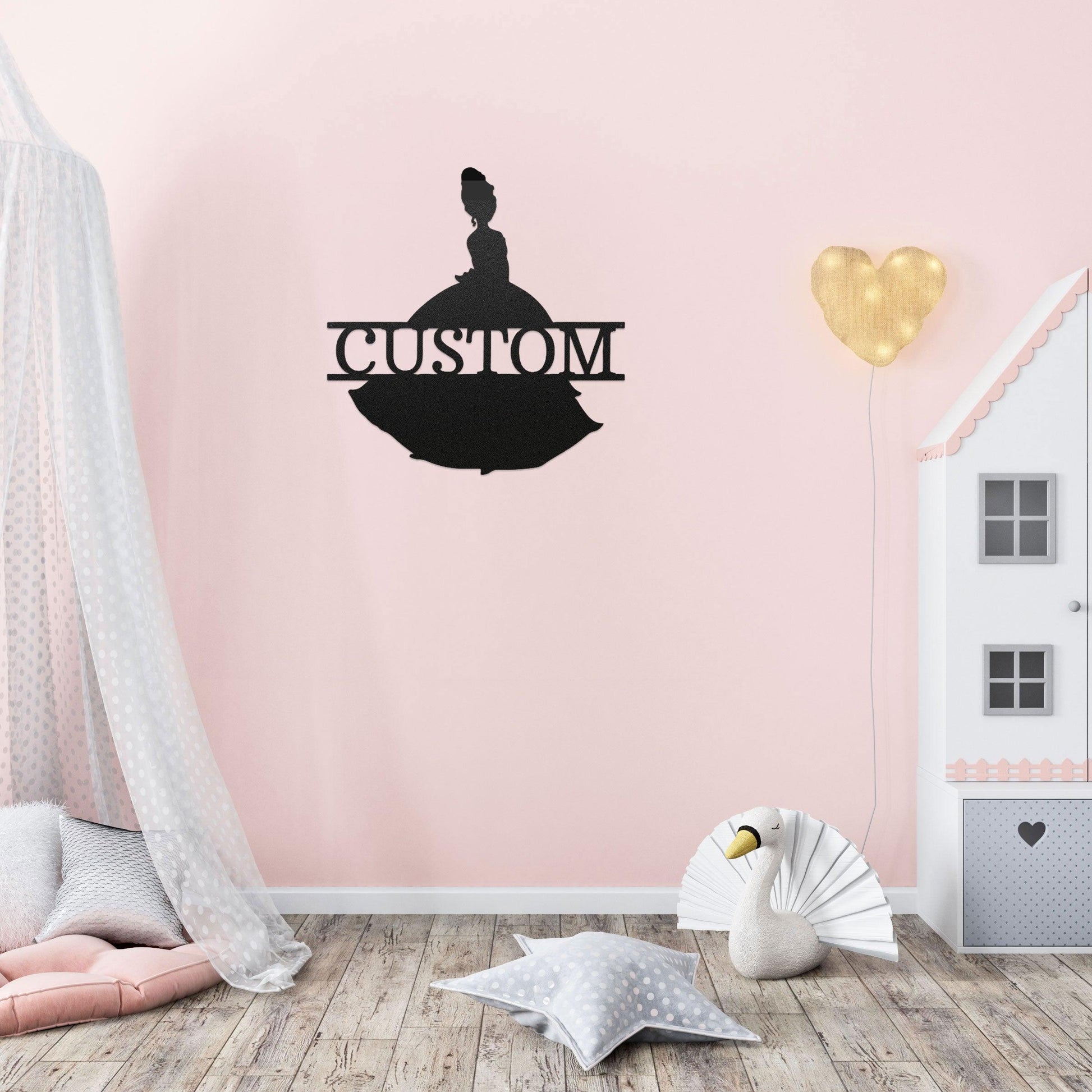 Princess Tiana Personalized Name Metal Art Wall Sign - Mallard Moon Gift Shop