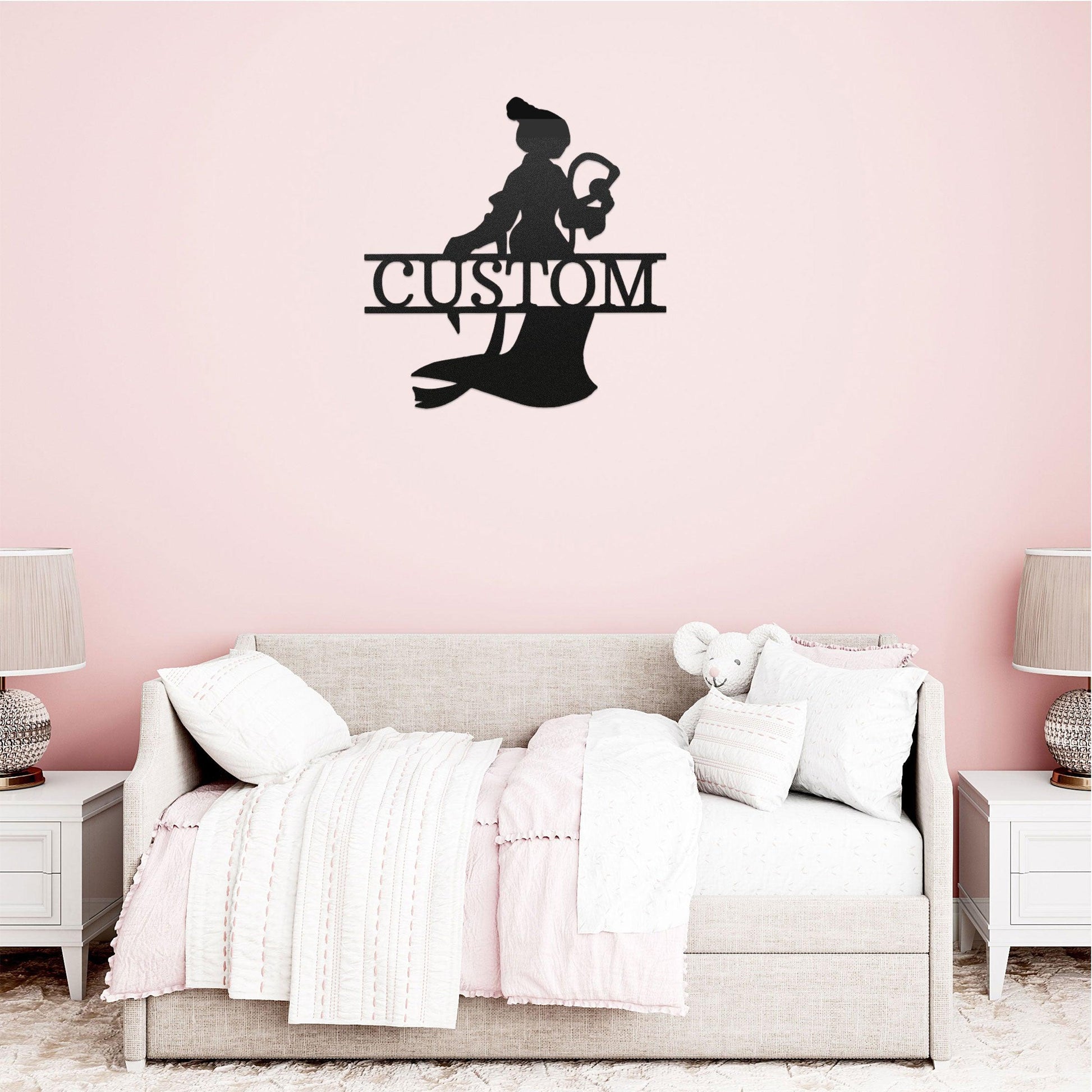 Princess Mulan Personalized Name Metal Art Wall Sign Home Decor - Mallard Moon Gift Shop