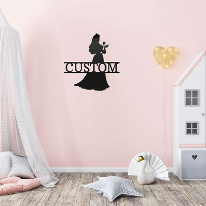 Princess Aurora Personalized Metal Art Wall Sign - Mallard Moon Gift Shop