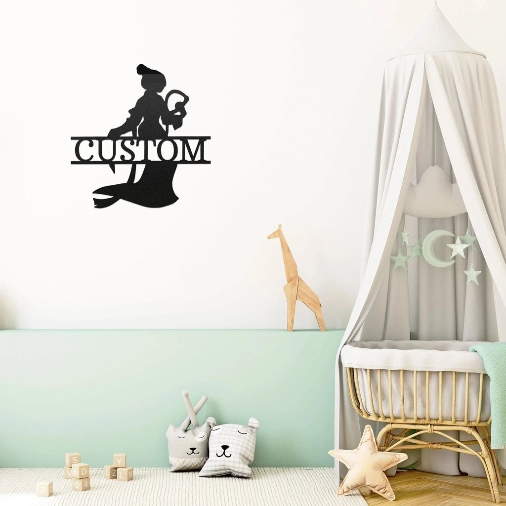 Princess Mulan Personalized Name Metal Art Wall Sign Home Decor