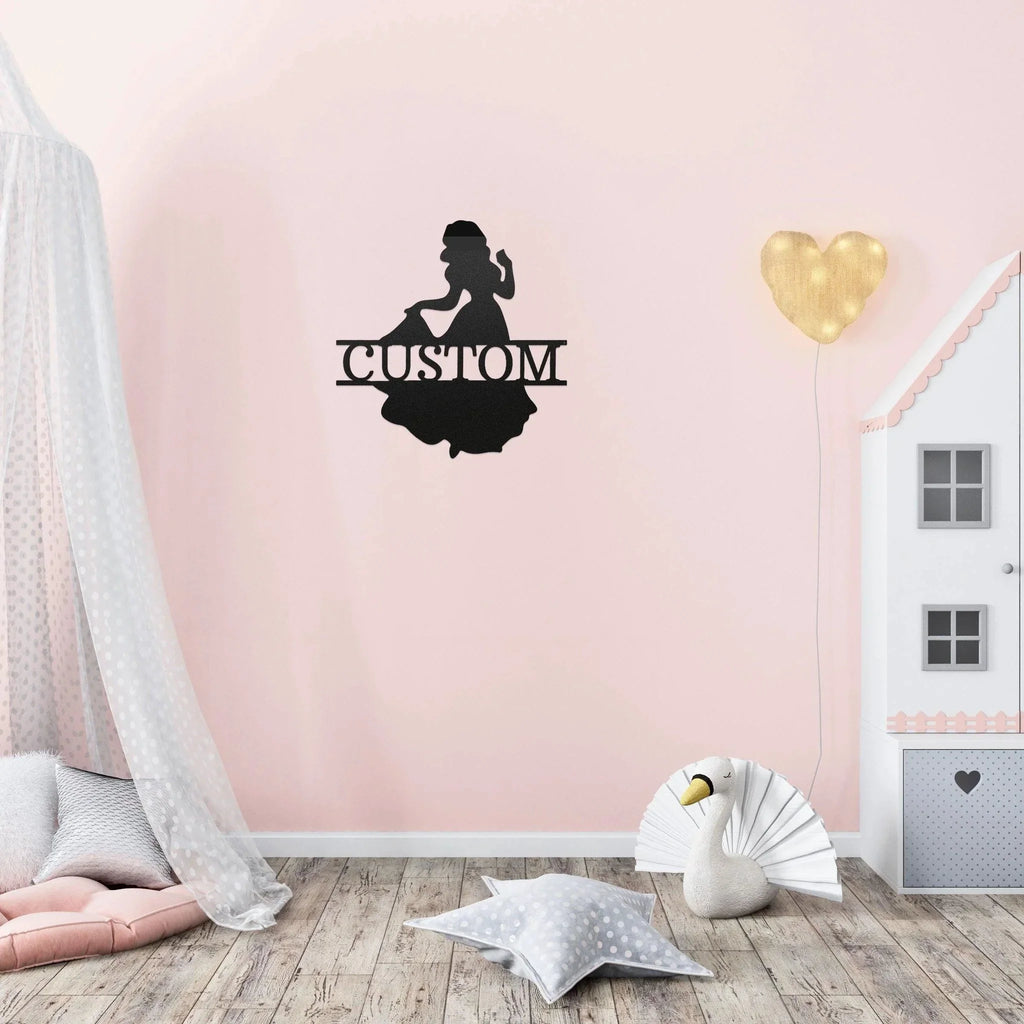 Princess Snow White Personalized Name Metal Art Wall Sign