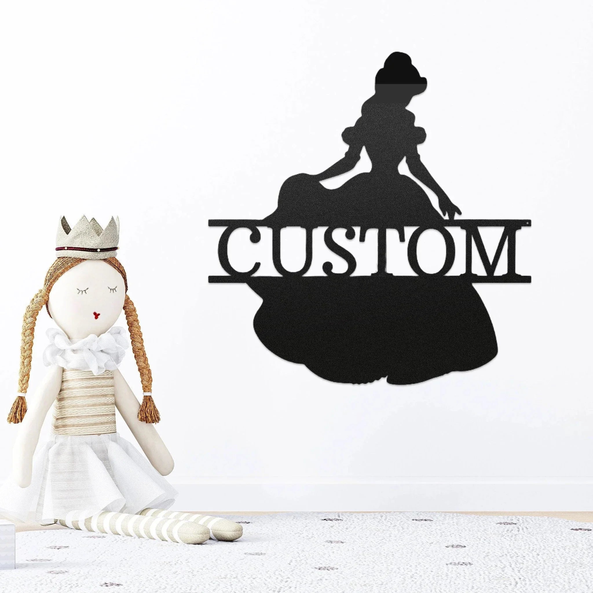 Princess Belle Personalized Name Metal Art Wall Sign
