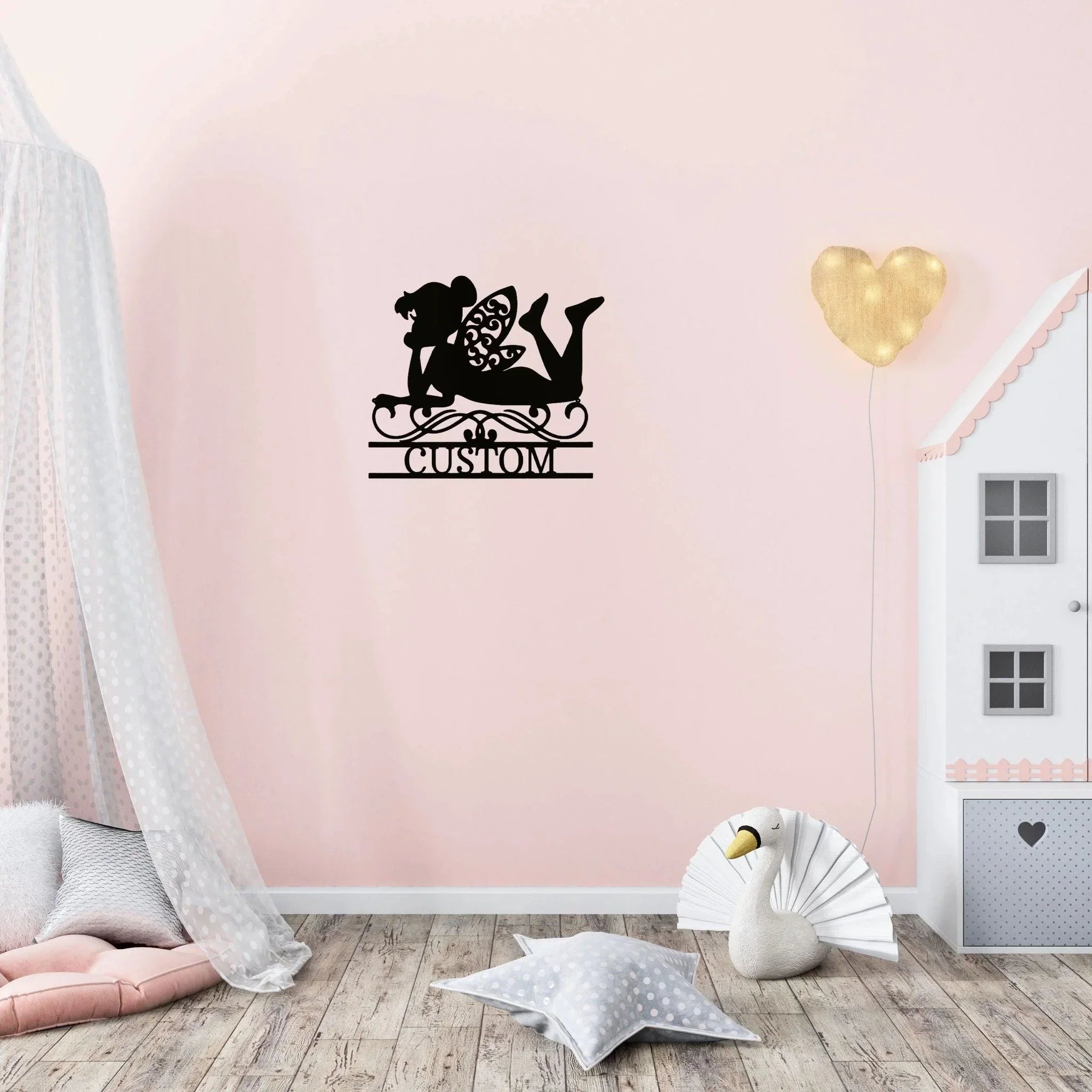 Tinkerbell Fairy Dreams Custom Name Metal Art Wall Sign