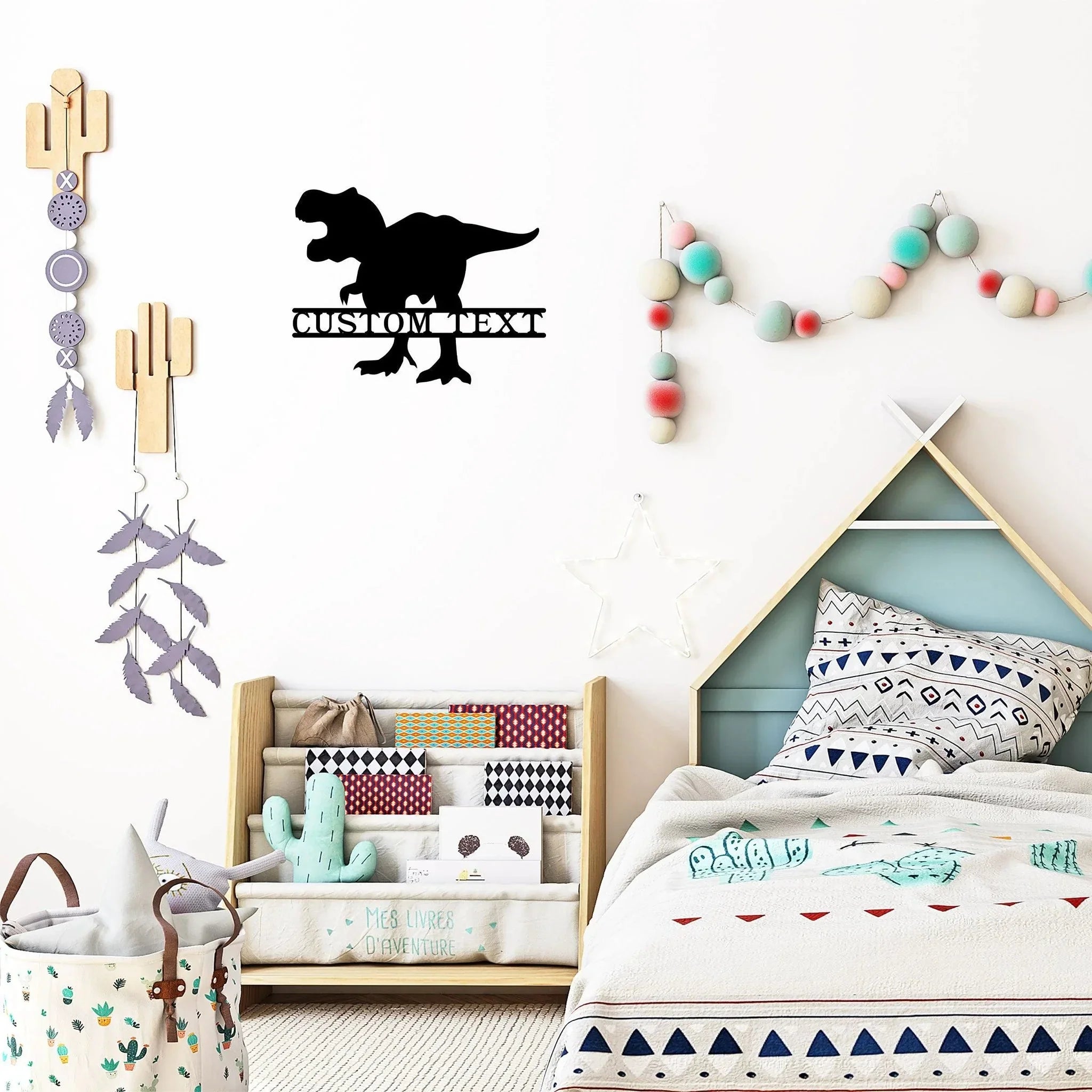 Dinosaur T-Rex Personalized Name Metal Art Wall Sign