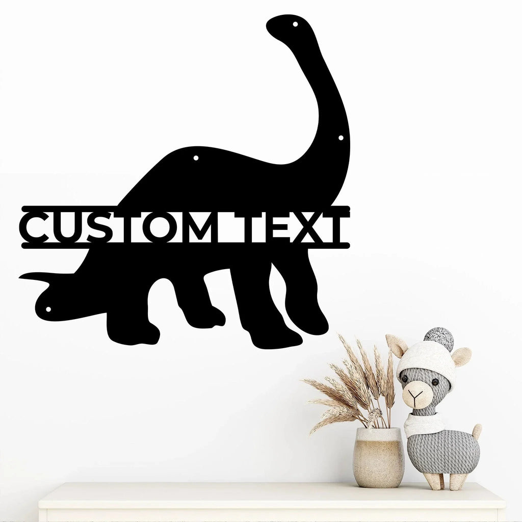 Dinosaur Brachiosaurus Personalized Metal Wall Art Sign