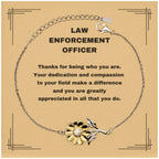 Law Enforcement Officer Sunflower Bracelet - Thanks for being who you are - Birthday Christmas Jewelry Gifts Coworkers Colleague Boss