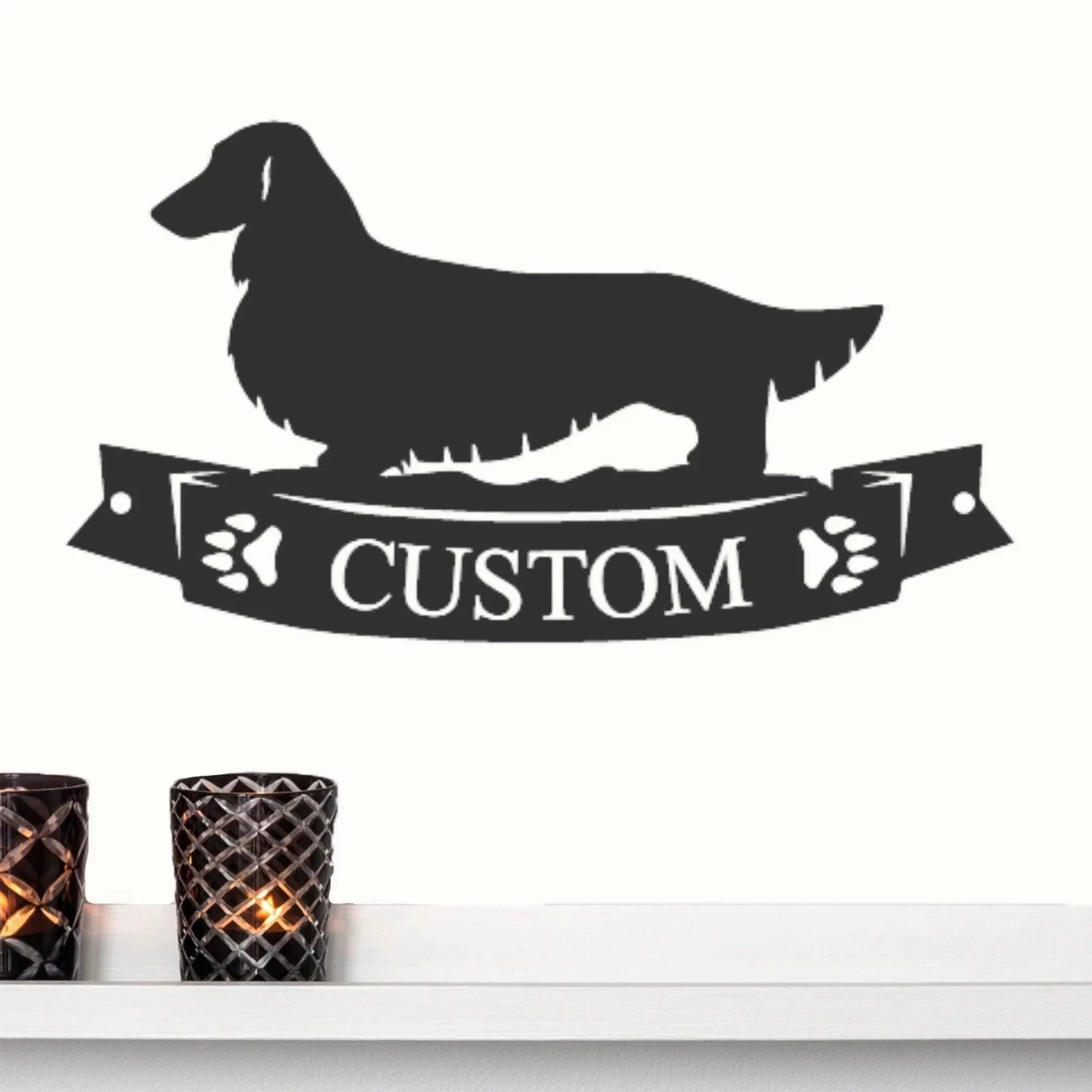 Dachshund Banner Monogram - Steel Sign