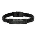 Little Brother Braided Leather Bracelet, Birthday Christmas Unique Gifts Behind you, all your memories, before you, all your dreams