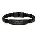 Little Brother Braided Leather Bracelet Gifts, To My Little Brother You are braver than you believe, stronger than you seem, Inspirational Gifts For Little Brother Engraved, Birthday, Christmas Gifts For Little Brother Men Women