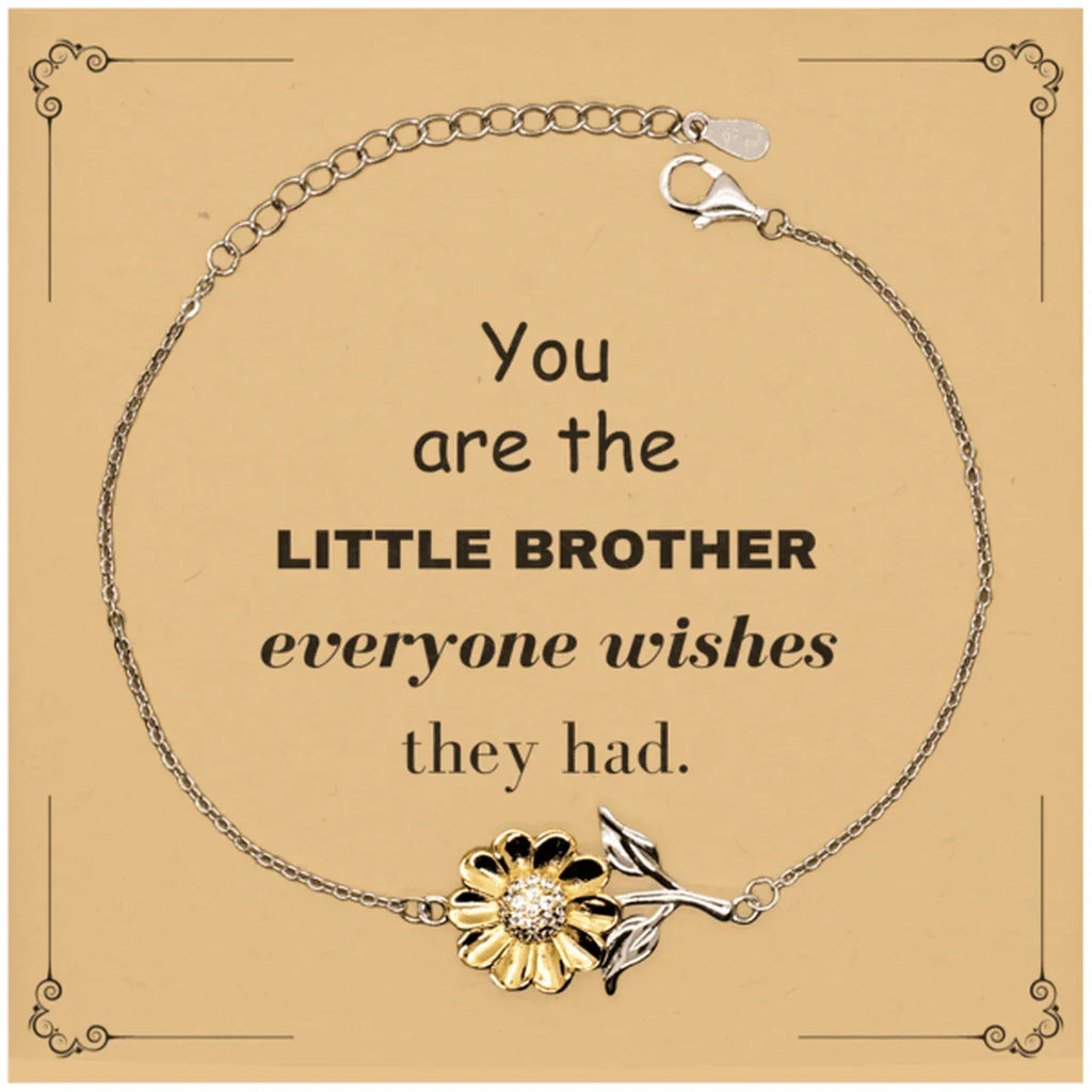 Little Brother Sunflower Bracelet, Everyone wishes they had, Inspirational Bracelet For Little Brother, Little Brother Gifts, Birthday Christmas Unique Gifts For Little Brother