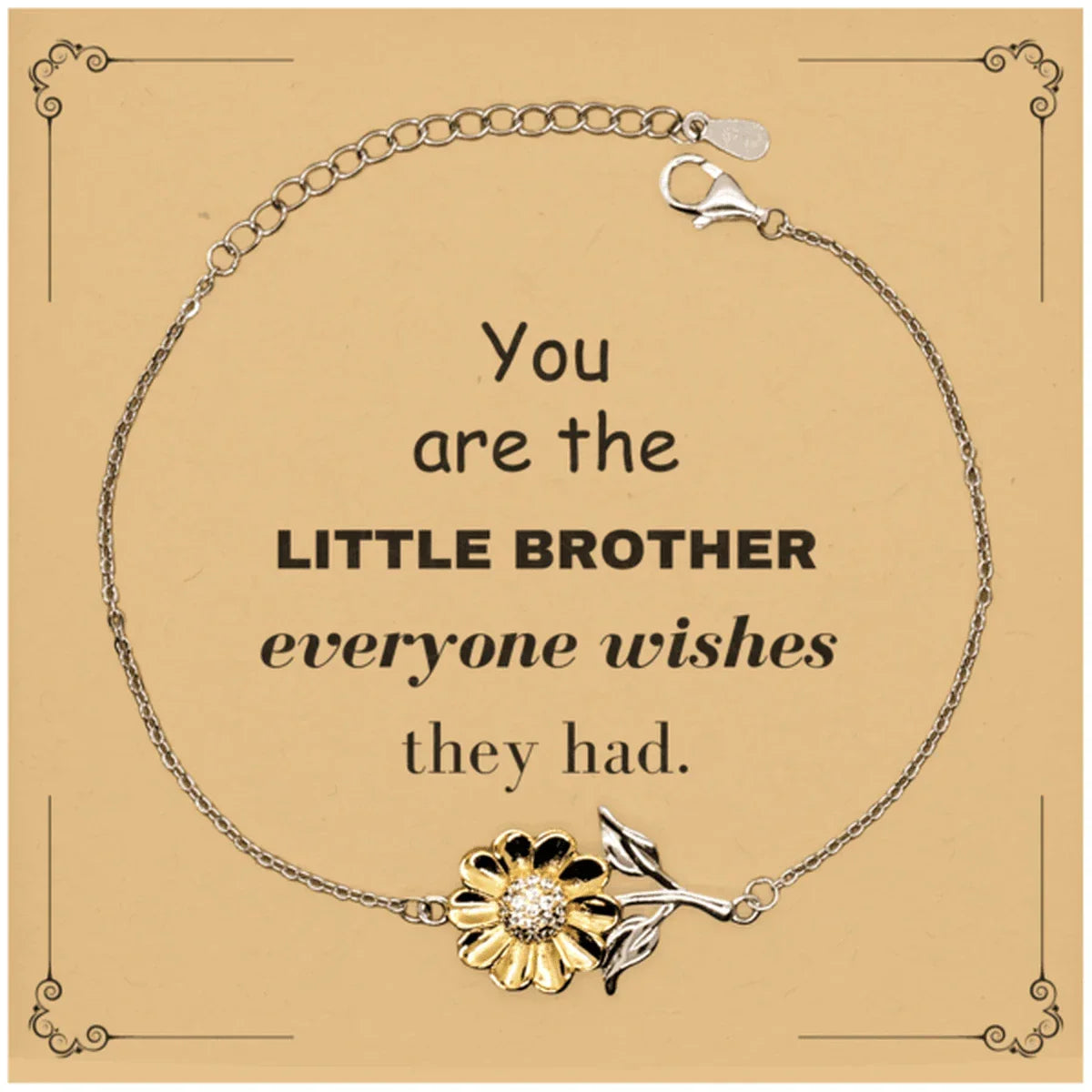 Little Brother Sunflower Bracelet, Everyone wishes they had, Inspirational Bracelet For Little Brother, Little Brother Gifts, Birthday Christmas Unique Gifts For Little Brother
