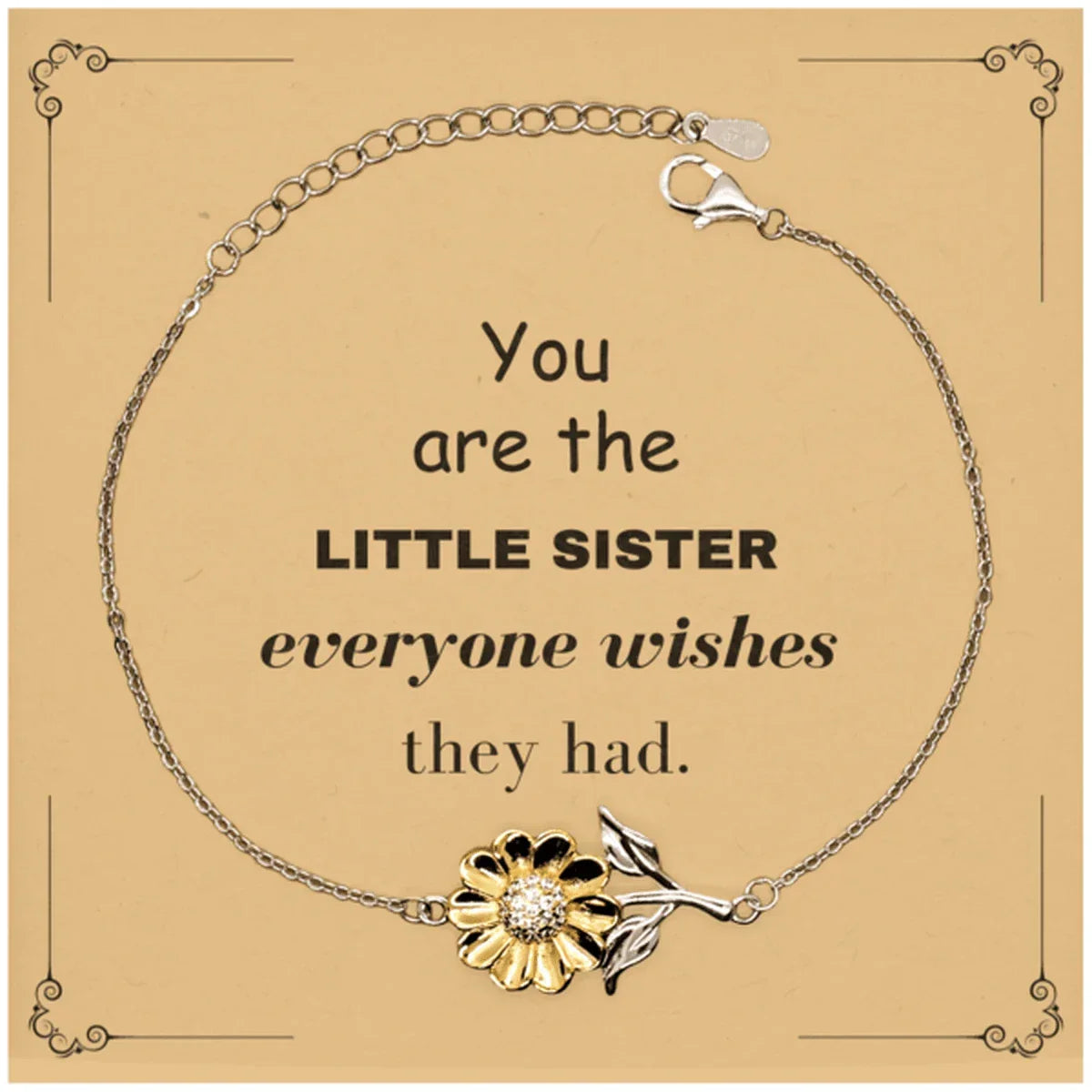 Little Sister Sunflower Bracelet, Everyone wishes they had, Inspirational Bracelet For Little Sister, Little Sister Gifts, Birthday Christmas Unique Gifts For Little Sister