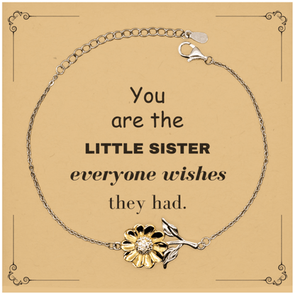 Little Sister Sunflower Bracelet, Everyone wishes they had, Inspirational Bracelet For Little Sister, Little Sister Gifts, Birthday Christmas Unique Gifts For Little Sister - Mallard Moon Gift Shop