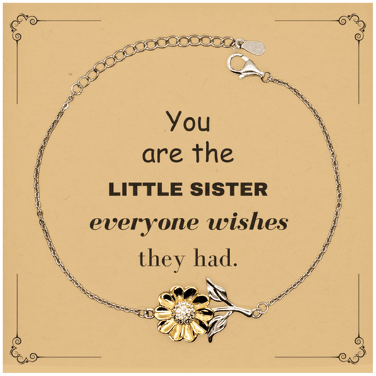 Little Sister Sunflower Bracelet, Everyone wishes they had, Inspirational Bracelet For Little Sister, Little Sister Gifts, Birthday Christmas Unique Gifts For Little Sister - Mallard Moon Gift Shop