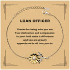 Loan Officer Sunflower Bracelet - Thanks for being who you are - Birthday Christmas Jewelry Gifts Coworkers Colleague Boss