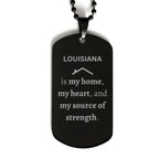 Louisiana is my Home Gifts, Amazing Louisiana Birthday, Christmas Engraved Black Dog Tag Necklace For People from Louisiana, Men, Women, Friends