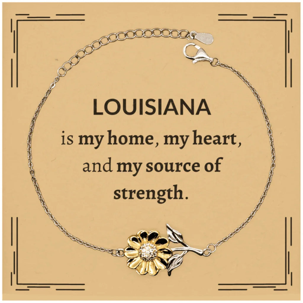 Louisiana is my Home Gifts, Amazing Louisiana Birthday, Christmas Sunflower Bracelet For People from Louisiana, Men, Women, Friends