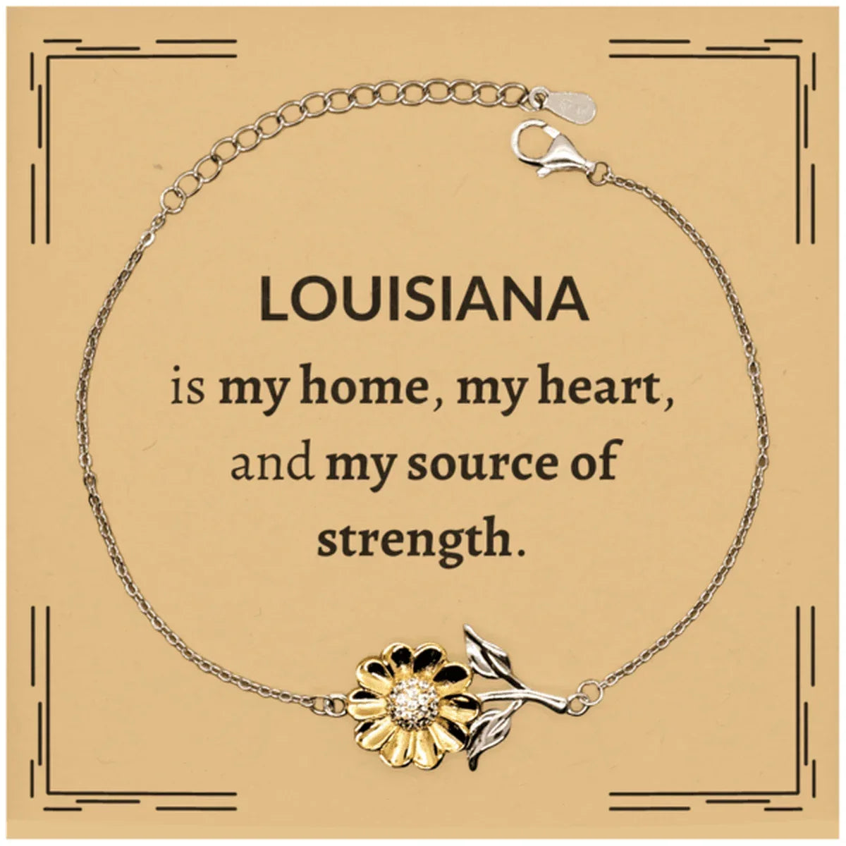 Louisiana is my Home Gifts, Amazing Louisiana Birthday, Christmas Sunflower Bracelet For People from Louisiana, Men, Women, Friends