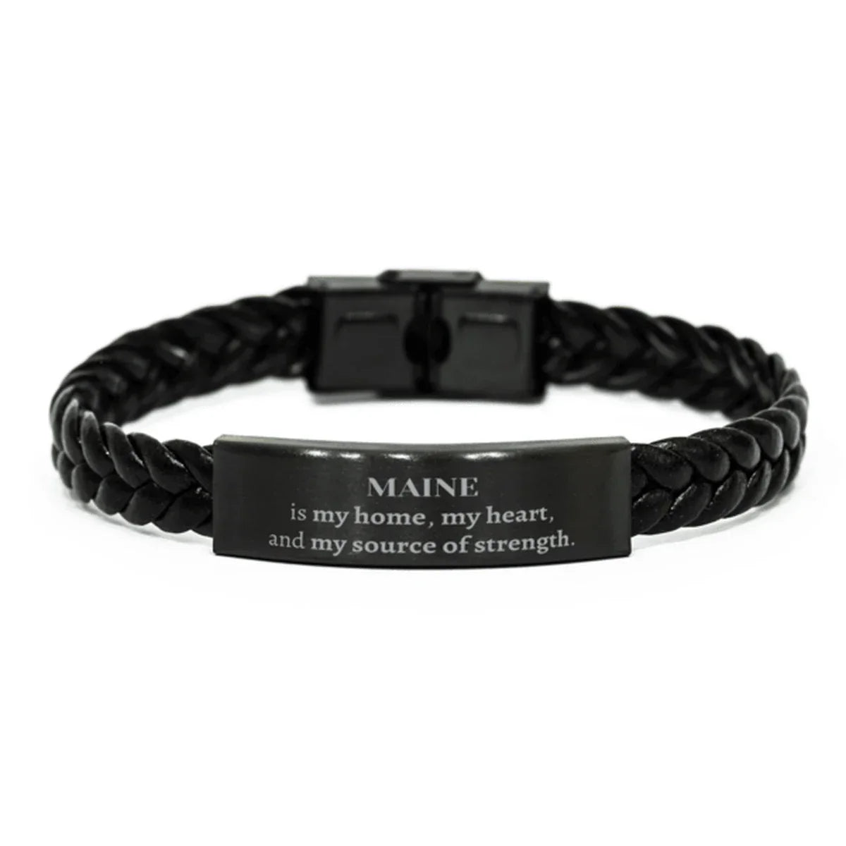 Maine is my home Gifts, Lovely Maine Birthday Christmas Braided Leather Bracelet For People from Maine, Men, Women, Friends
