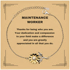 Maintenance Worker Sunflower Bracelet - Thanks for being who you are - Birthday Christmas Jewelry Gifts Coworkers Colleague Boss