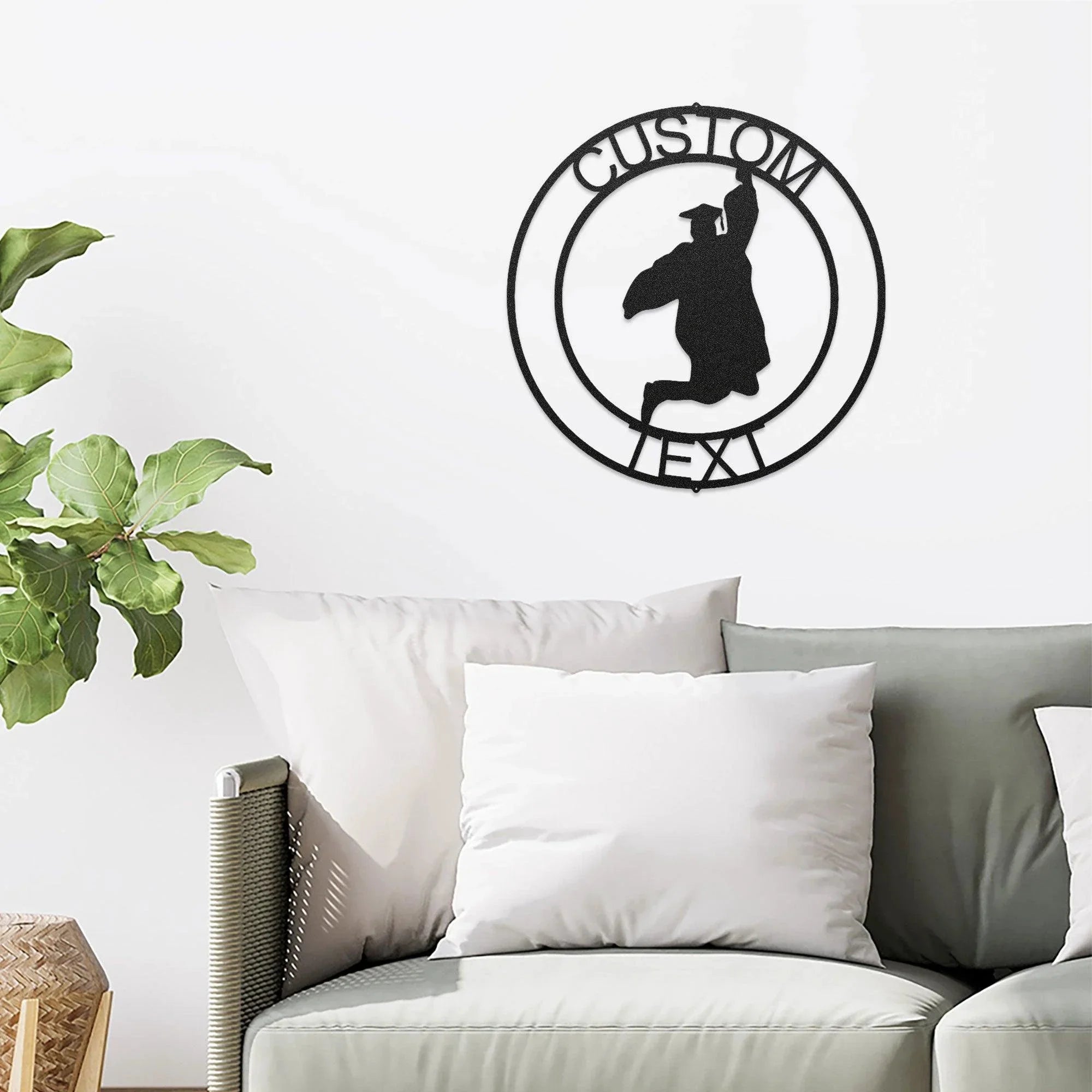 Male Graduate Custom Name Metal Art Wall Sign