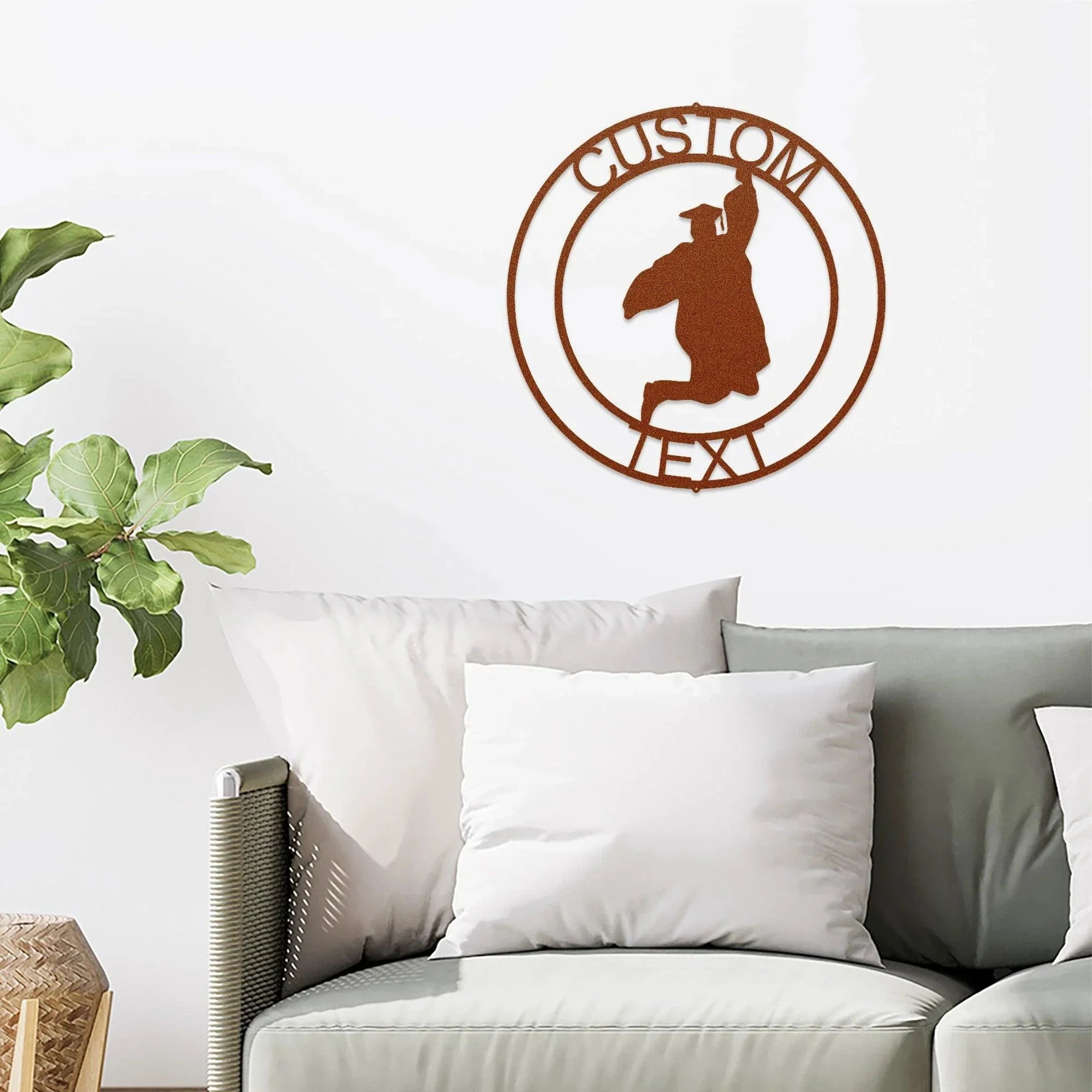 Male Graduate Custom Name Metal Art Wall Sign