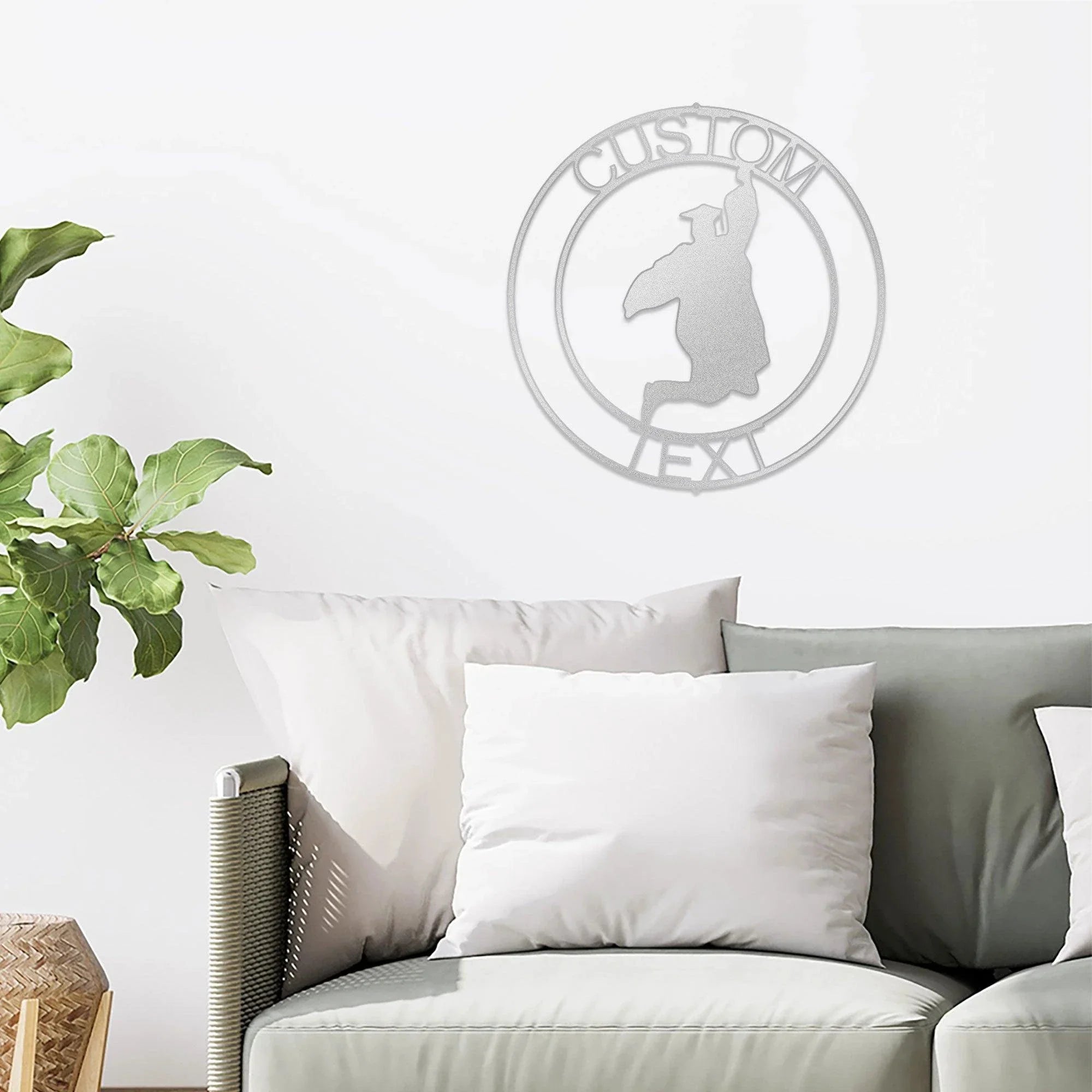 Male Graduate Custom Name Metal Art Wall Sign