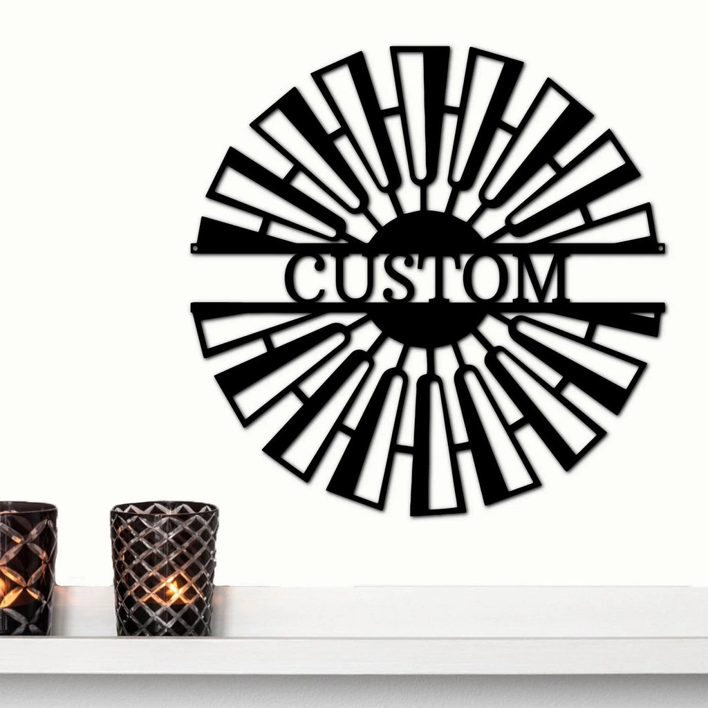 Windmill Custom Name Steel Wall Sign Metal Art