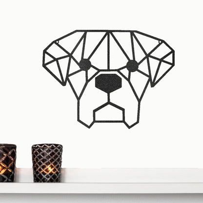 Dog Geometric Face Metal Art Wall Sign - Mallard Moon Gift Shop