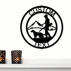 The Hunter Personalized Monogram Indoor Outdoor Steel Wall Sign