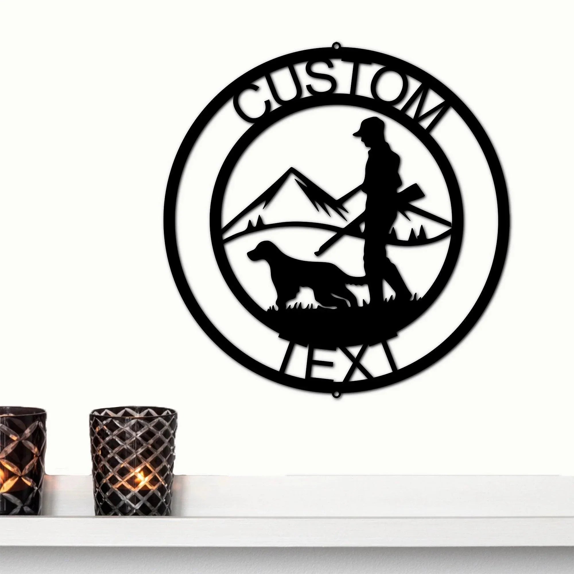 The Hunter Personalized Monogram Indoor Outdoor Steel Wall Sign