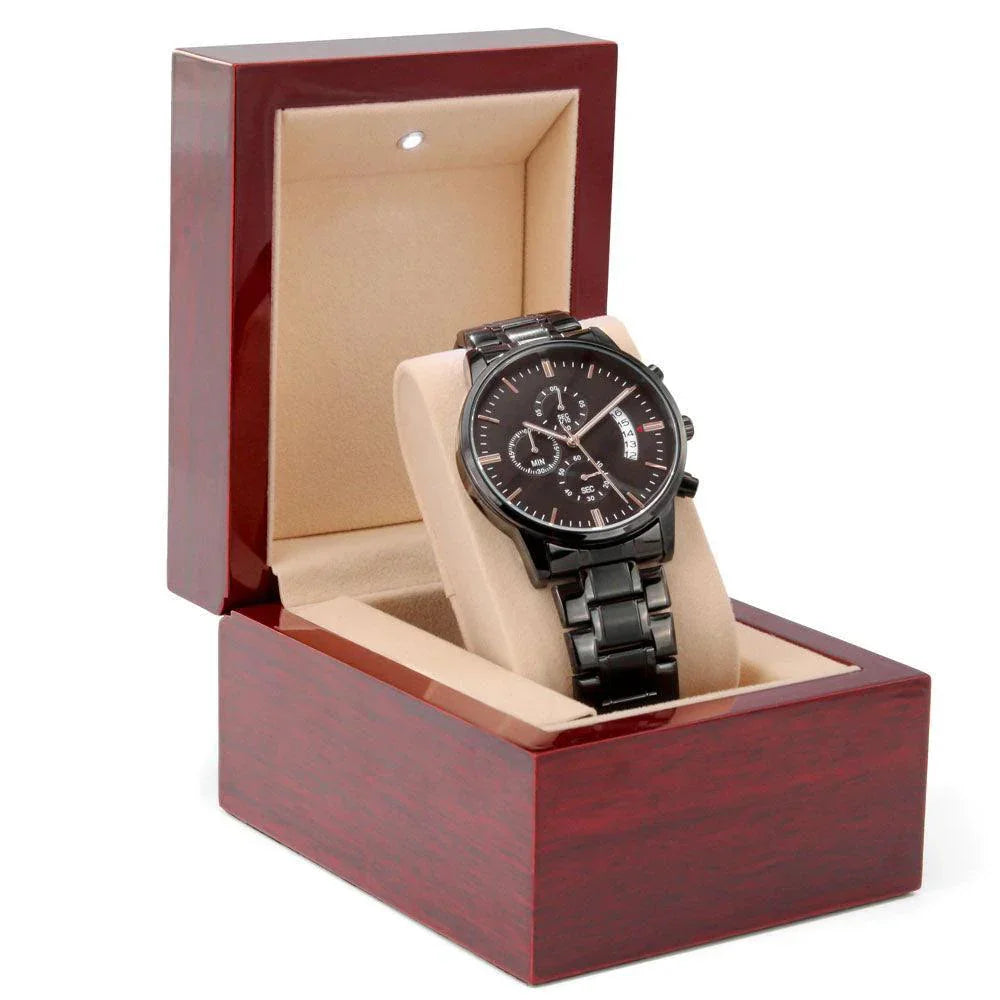 Custom Engrave Black Wrist Watch