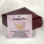 Grandmother Gift Personalized Message Card Interlocking Heart Pendant Necklace