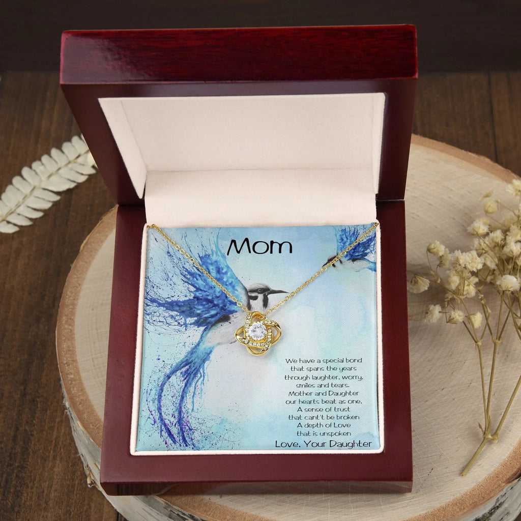 Gift for Mom from Daughter Love Knot Pendant Necklace