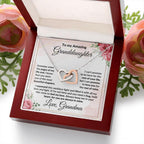 To My Amazing Granddaughter - I Promise to Love You - Interlocking Hearts Necklace with Gift Box