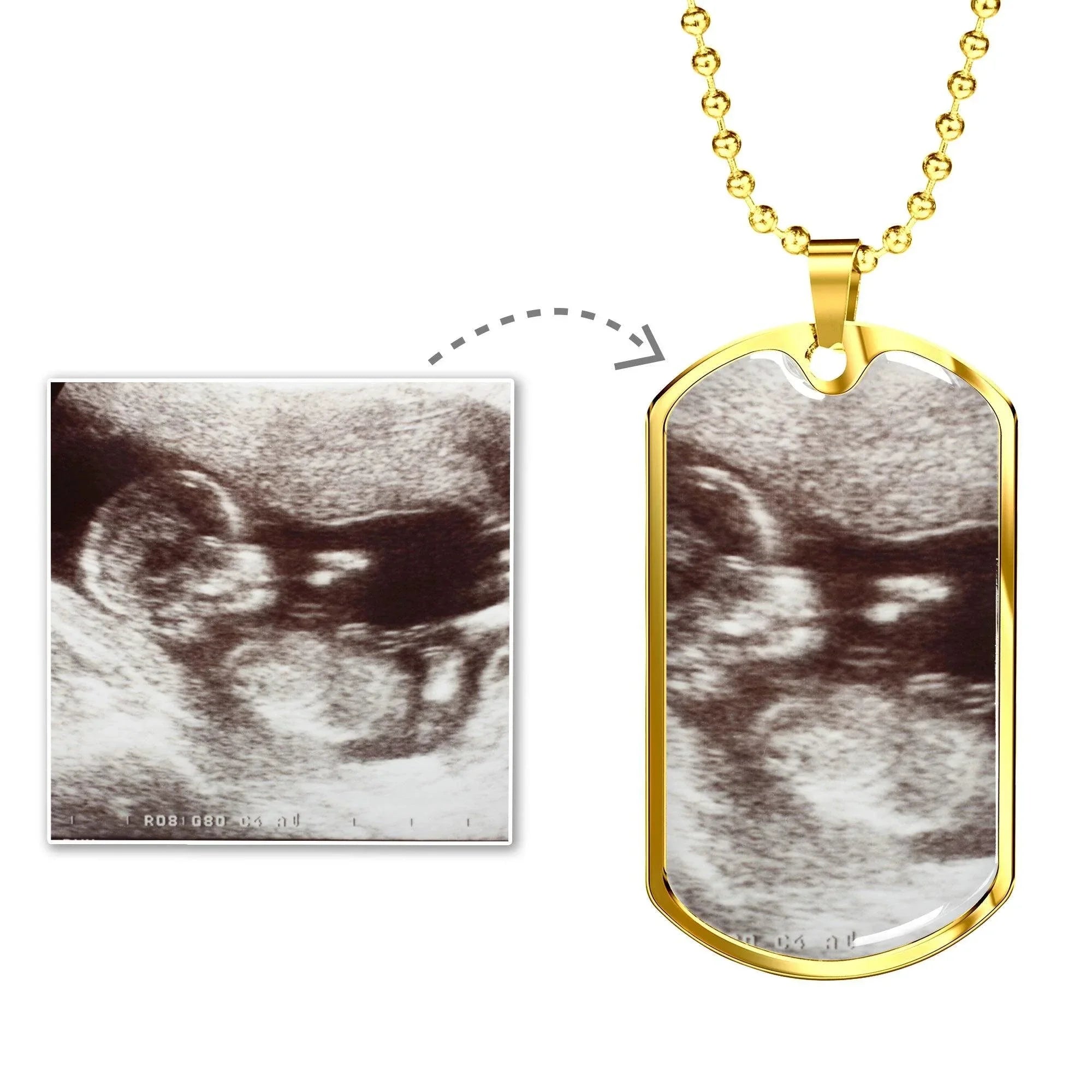 To My Daddy from the Bump Ultrasound Photo Upload Dog Tag Necklace