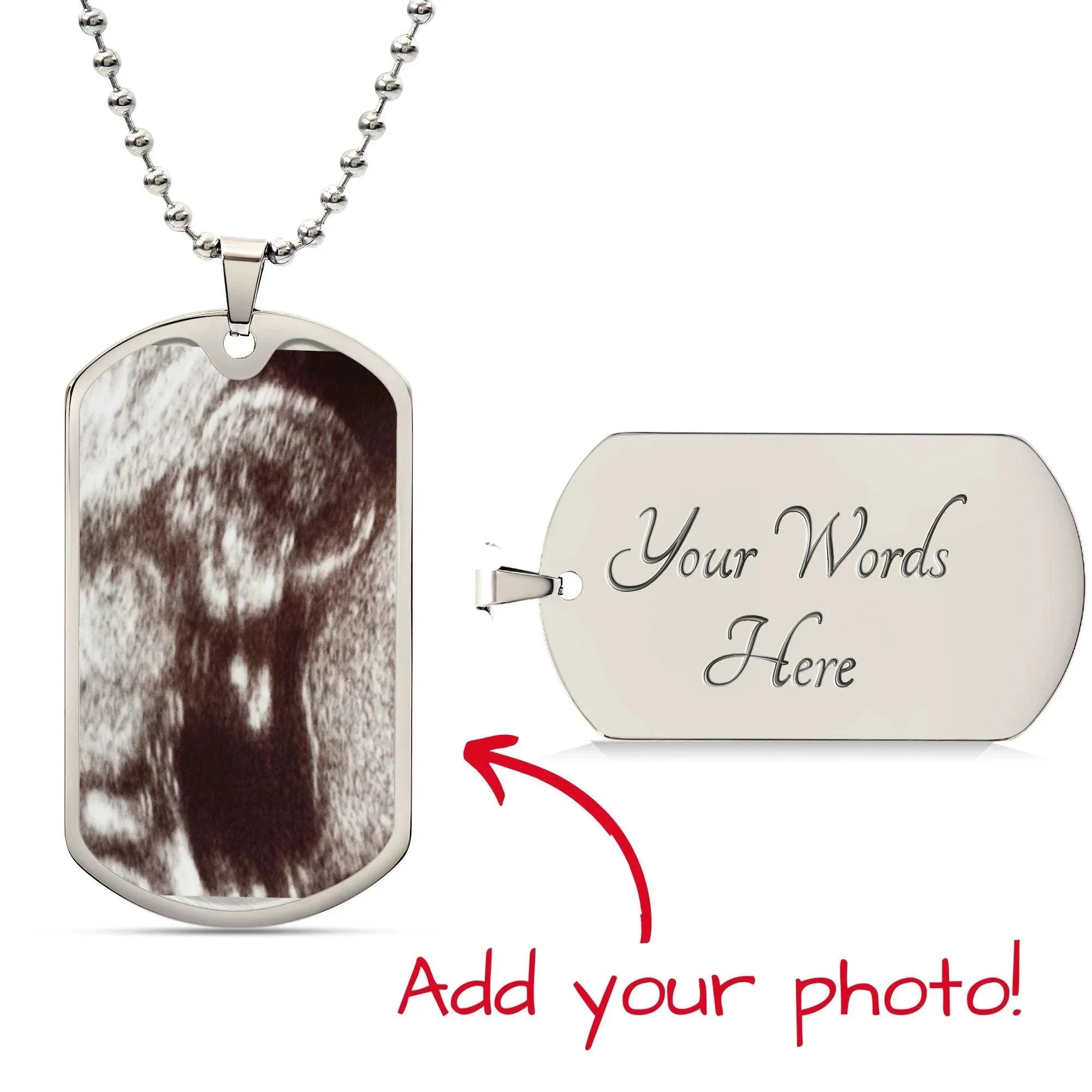 To My Daddy from the Bump Ultrasound Photo Upload Dog Tag Necklace