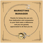 Marketing Manager Sunflower Bracelet - Thanks for being who you are - Birthday Christmas Jewelry Gifts Coworkers Colleague Boss